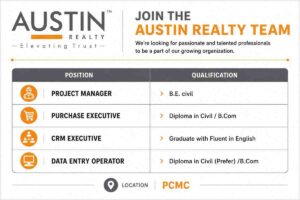 Austin Realty Recruitment 2026: Project Manager, Purchase Executive, CRM Executive and Data Entry Operator Vacancies