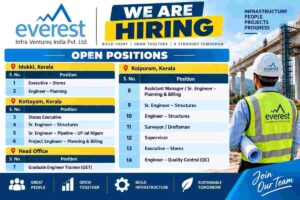 Everest Infra Ventures Recruitment 2026 – Civil, Planning, Billing, Structures & Stores Jobs