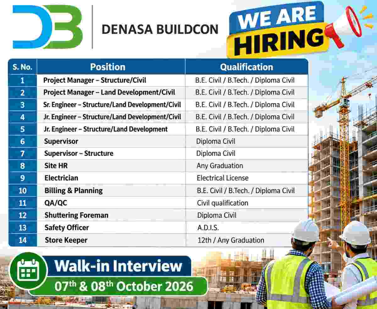 Denasa Buildcon Walk In Hiring 2026 50kb