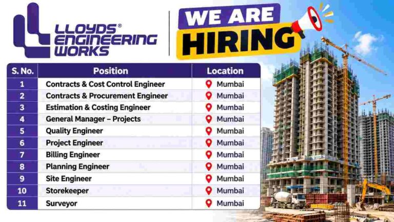 Lloyds Engineering Works Hiring Poster 50kb