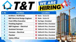 T&T Group Recruitment 2026 – Architecture, MEP, Finishing, Survey & Safety Jobs